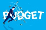 Illustration of man smashing budget