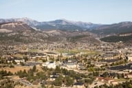 An aerial shot of Fort Lewis College in Durango, Colo.