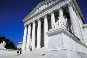 The entrance to the U.S. Supreme Court. 