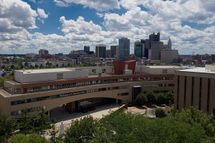 An aerial shot of Columbus State Community College